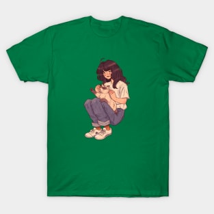 A Girl and Her Cat T-Shirt